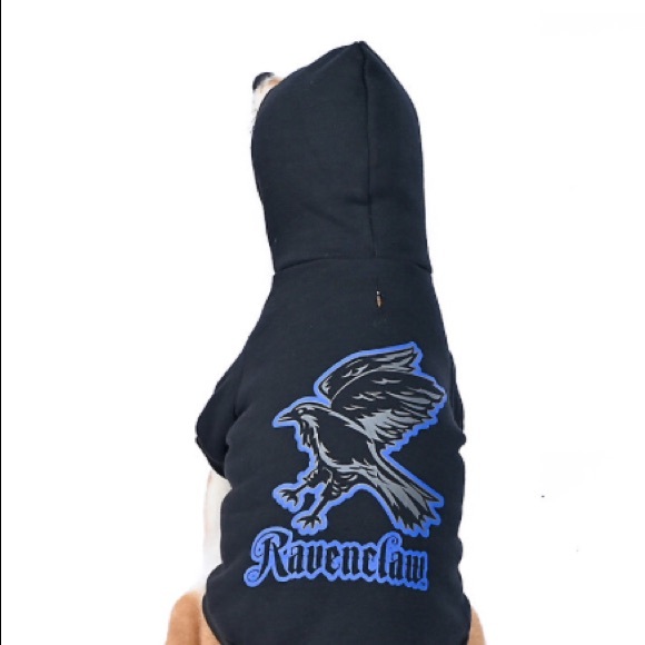 Harry Potter Ravenclaw pet hoodie sweatshirt fleece lined black with blue